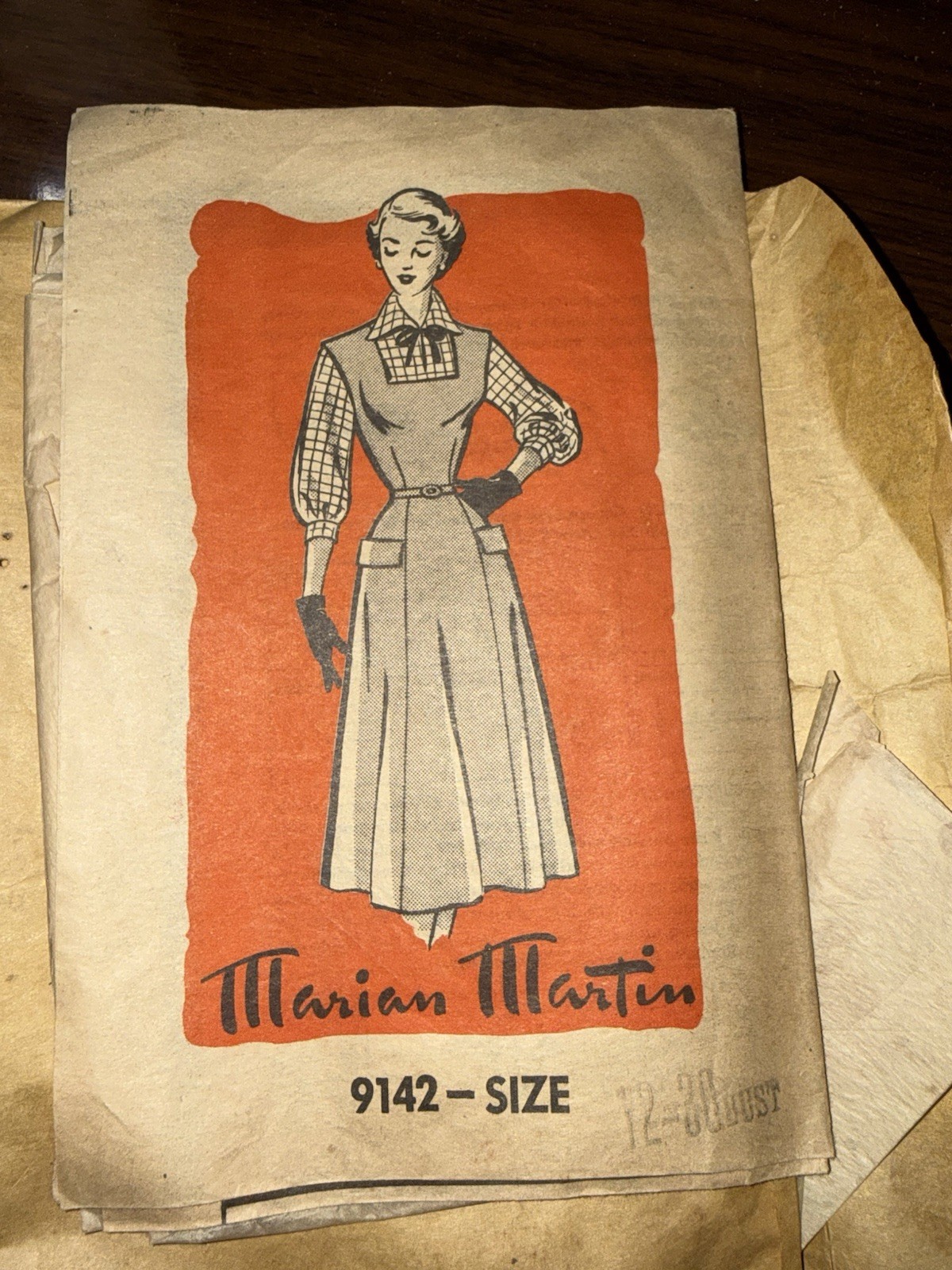 Vtg 1940s Marian Martin Mail Order Dress Pattern 9142 Size 12