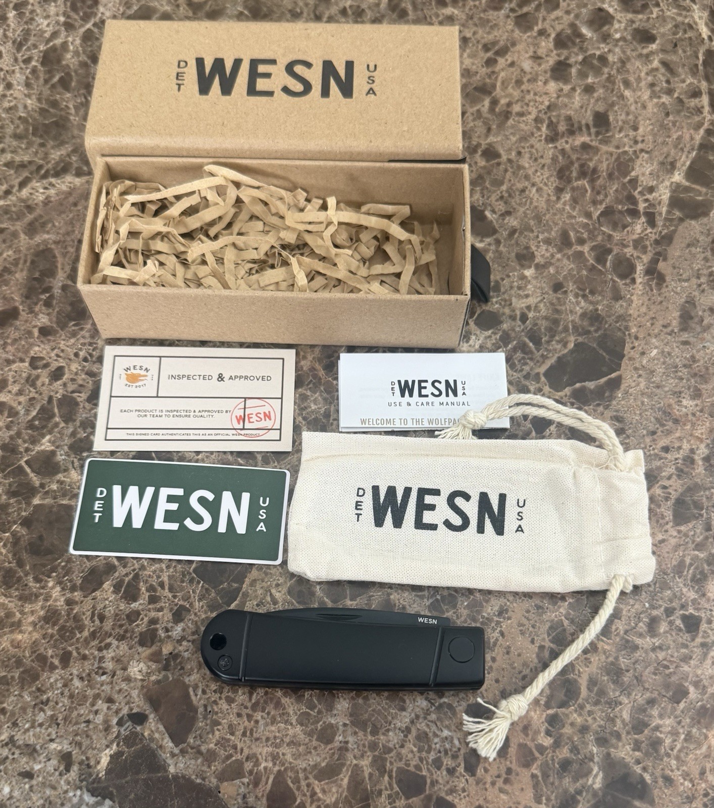 New WESN The Henry Blackout Pocket Knife