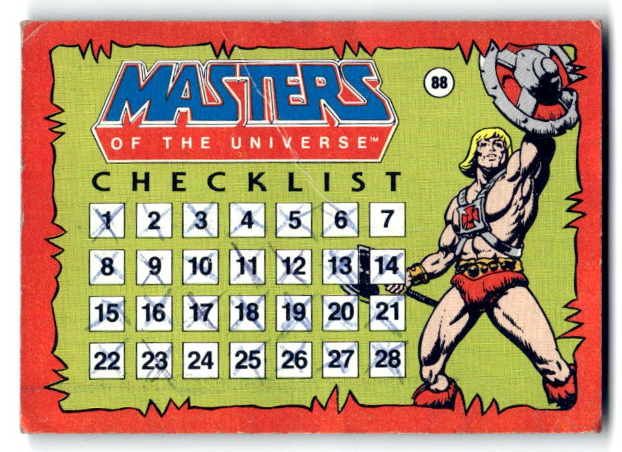 1984 Topps Masters of the Universe #88 Checklist