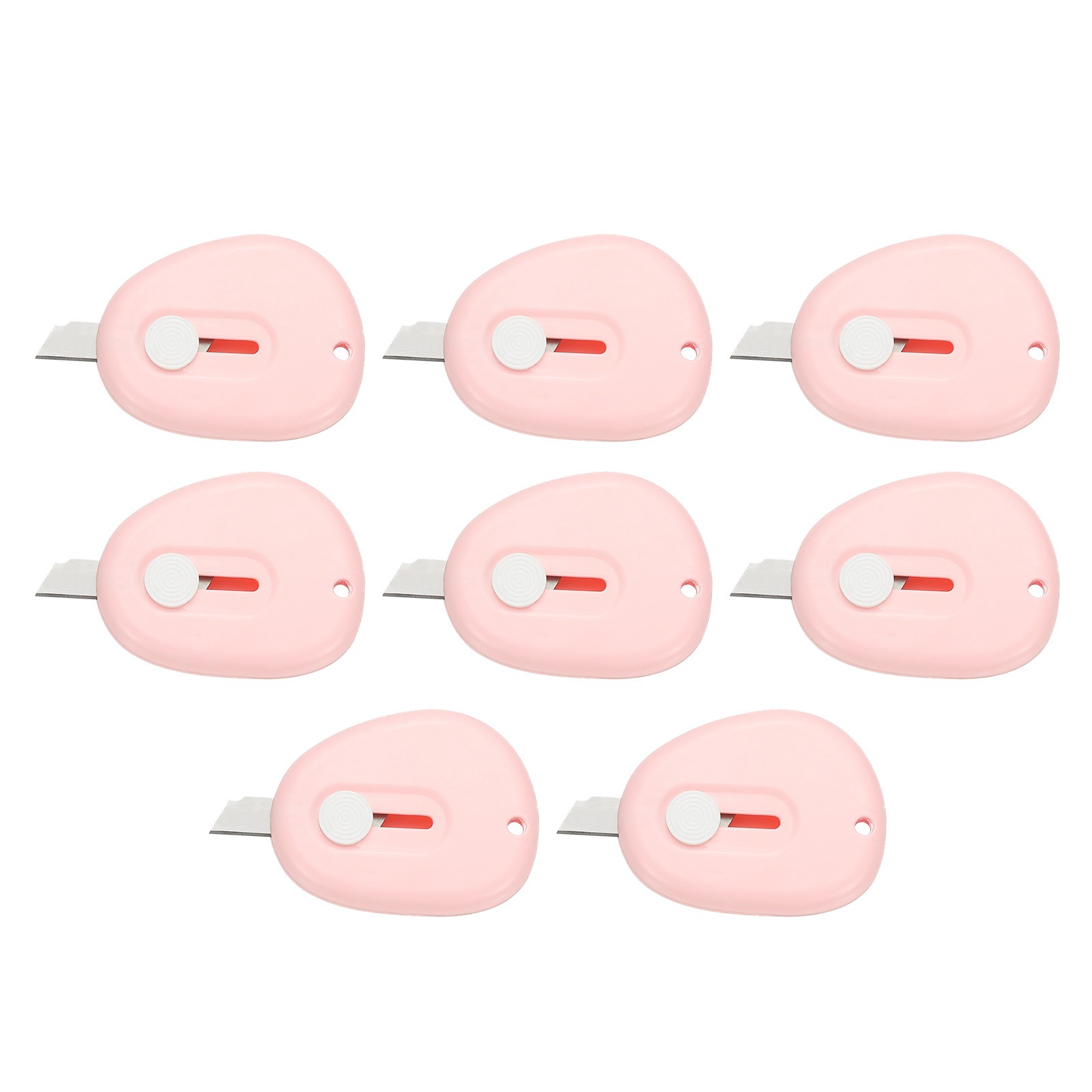 8 Pcs Mini Box Cutters Retractable, Small Utility Knife Letter Opener, Pink