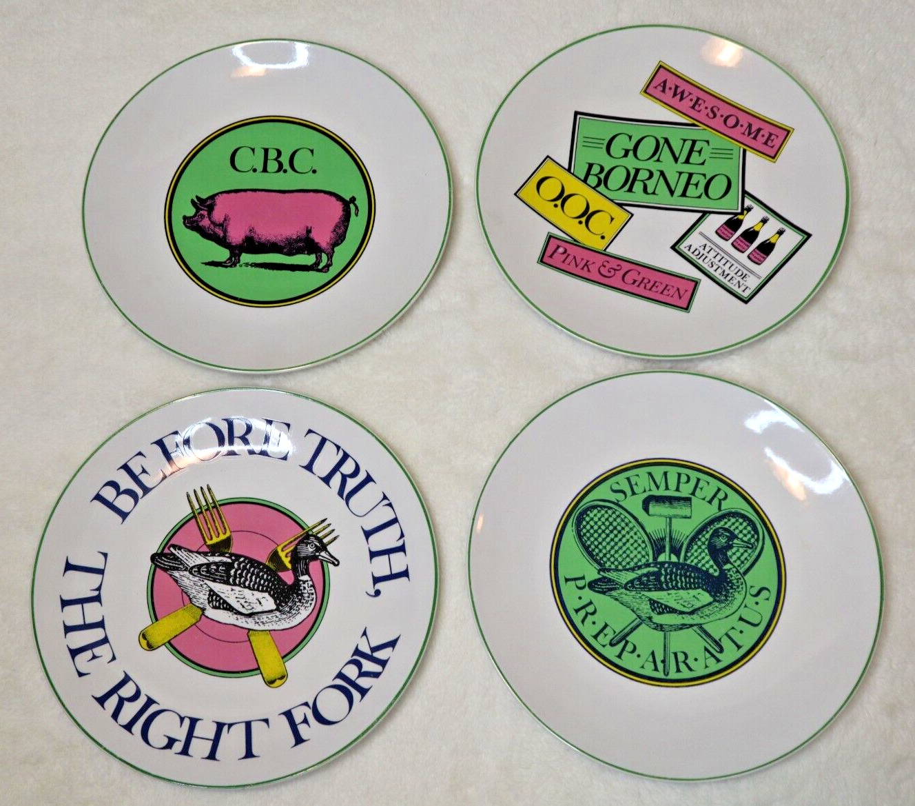 The Official Preppy Plate Set x4 Workman Publishing Sigma The Taste Setter 8.5