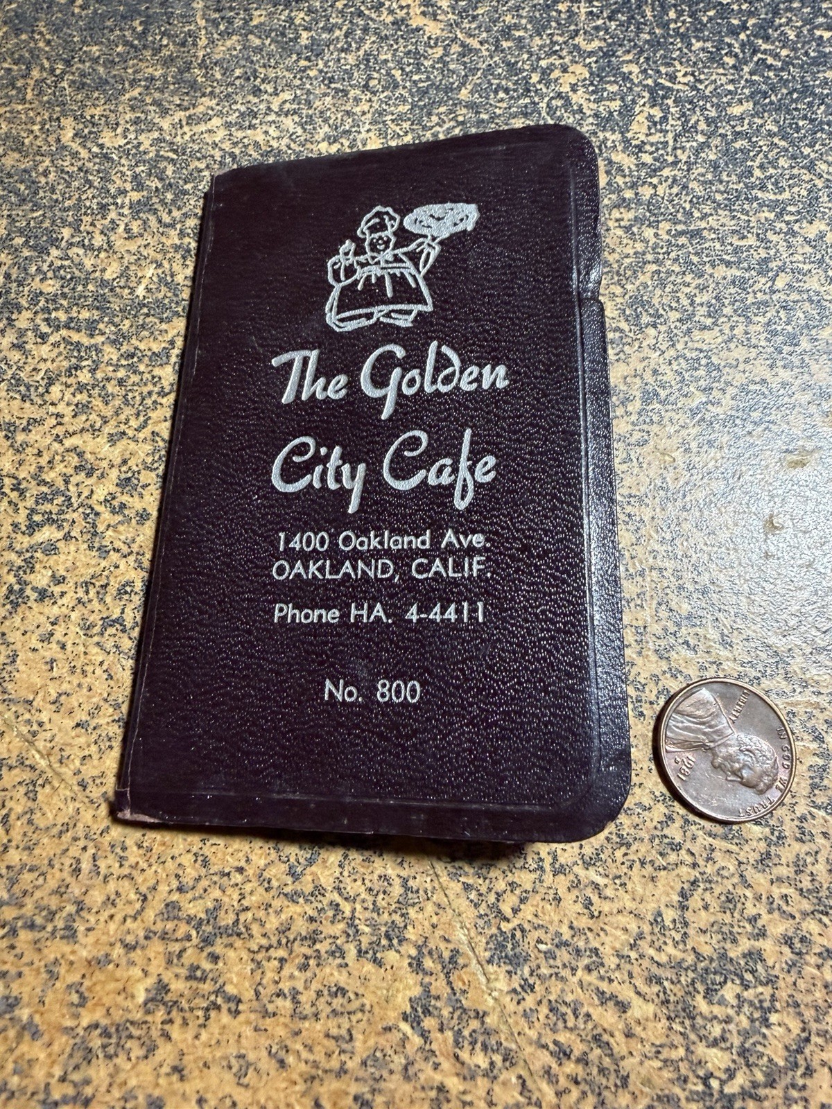 Vintage Late 50s Mini Address Book-The Golden City Cafe-Oakland California