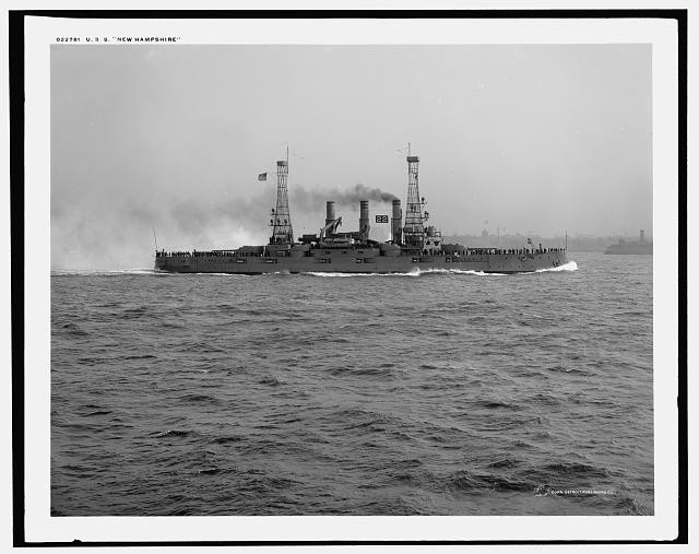 Photo:U.S.S. New Hampshire Battleship at Sea c1908-1915