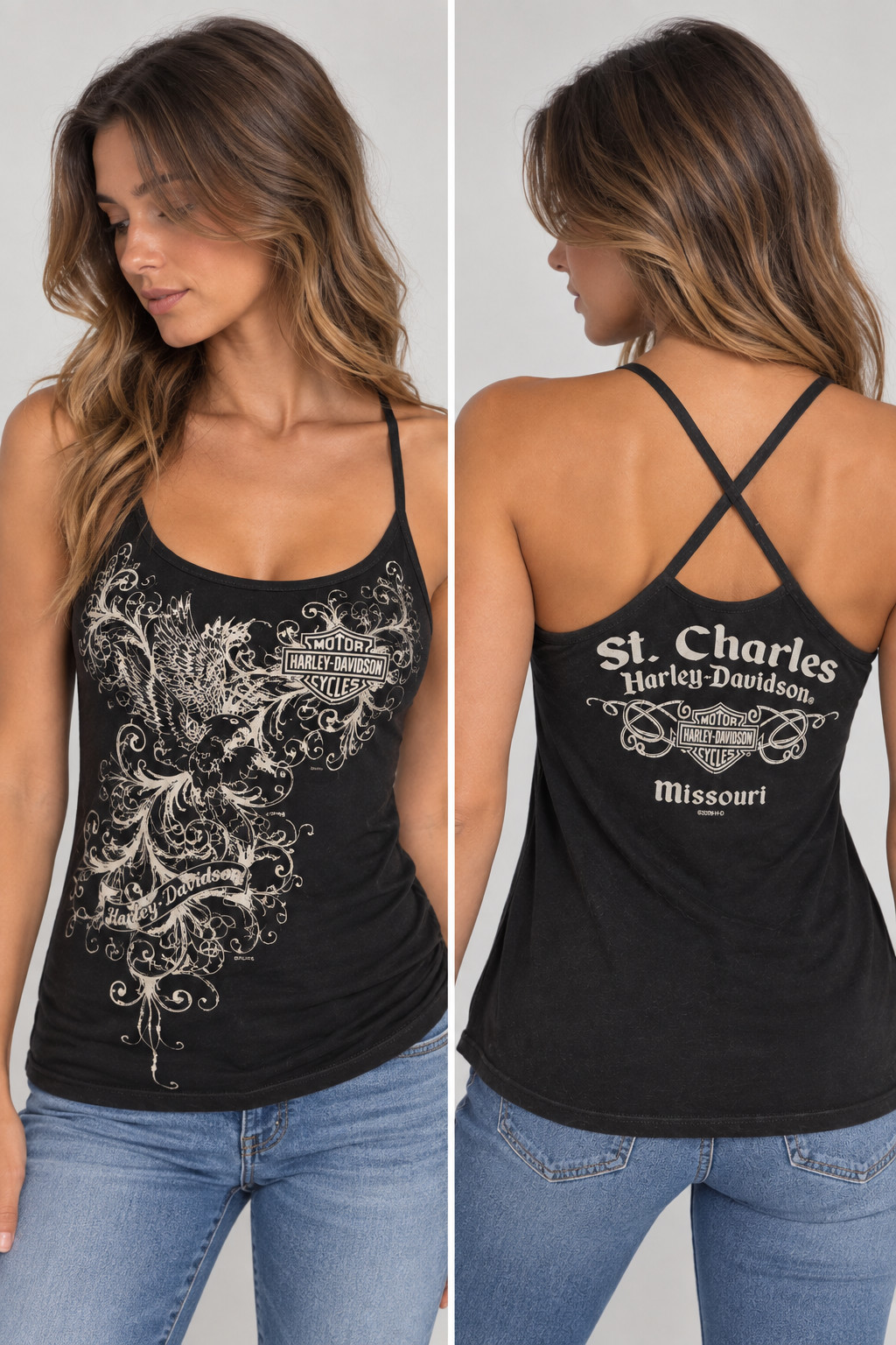 2011 Harley Davidson Womens S Tank Top Built In Halter Eagle St Charles USA