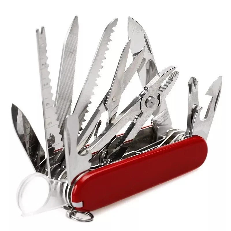 Swiss / Navy Style Pocket Knife Multi Tool 	Red, Black, Brown