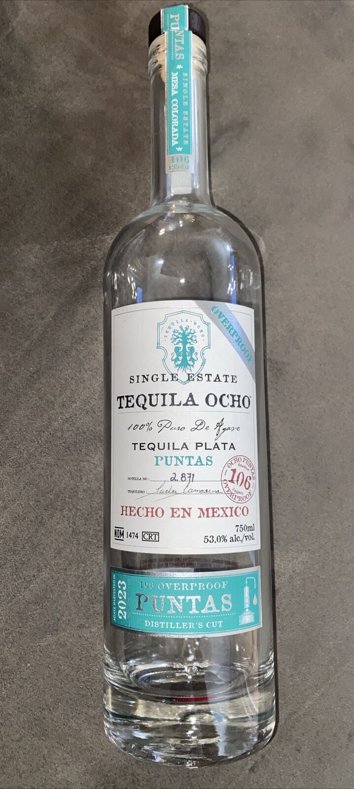 Tequila Ocho Puntas Tequila *EMPTY* Bottle Rare Limited Fortaleza