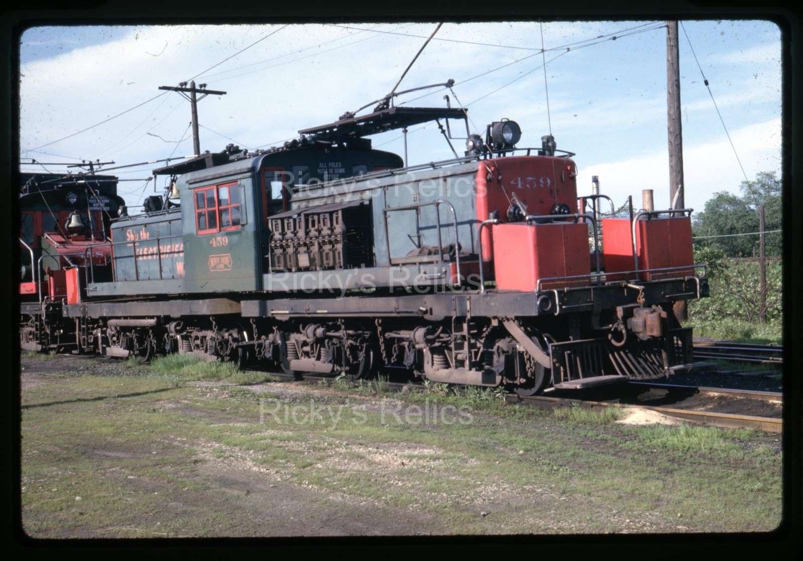 Original Slide CNS&M #459 ArticElecBoxcab North Shore Line 1962 North Chicago IL