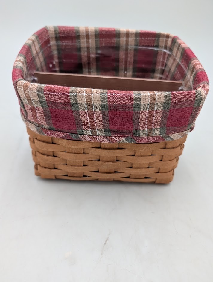 Longaberger 2007 Handmade TV Time Basket Set, Orchard Park Plaid