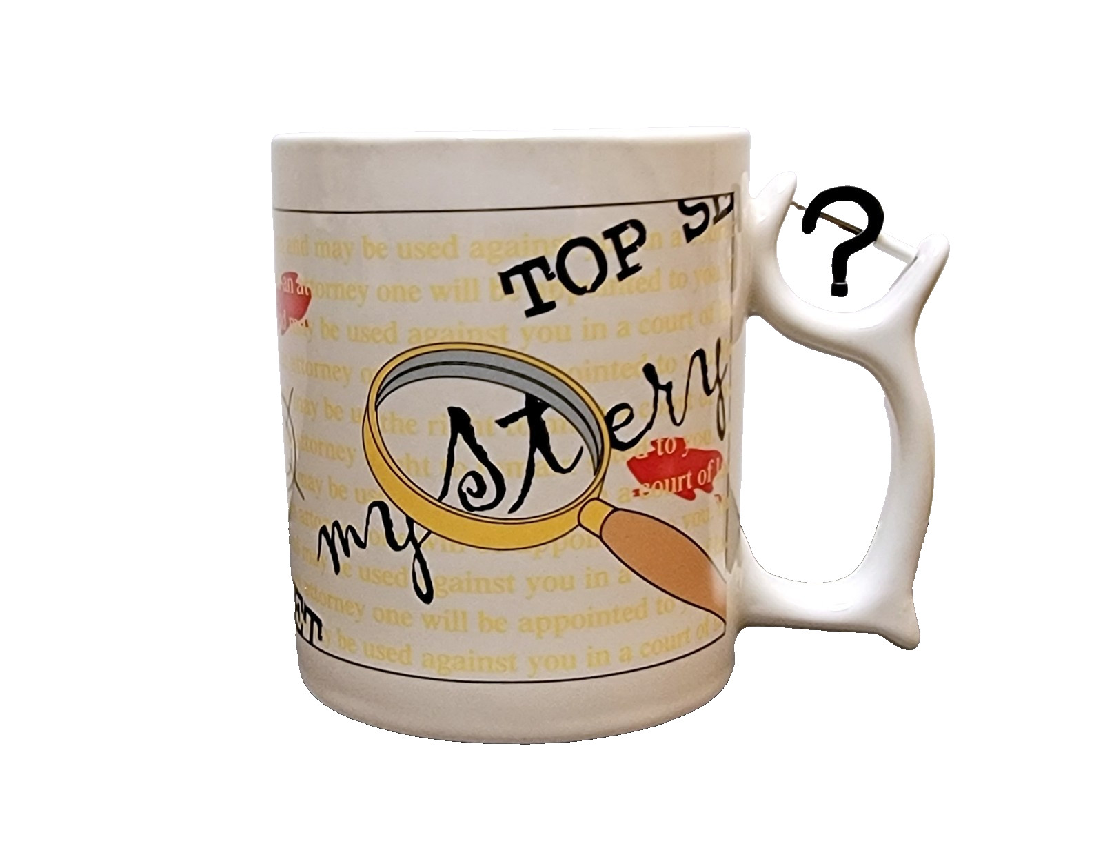 Vintage Barnes & Noble Cafe Top Secret Mystery Lovers Coffee Mug Spinner Handle Vintage Barnes & Noble Cafe Top Secret Mystery Lovers Coffee Mug Spinner Handle