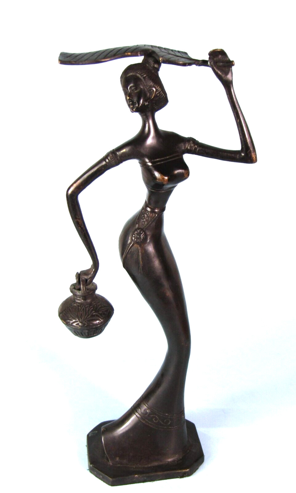 CARIBBEAN WOMAN BRONZE SCULPTURE TROPICAL ISLAND GIRL STATUE