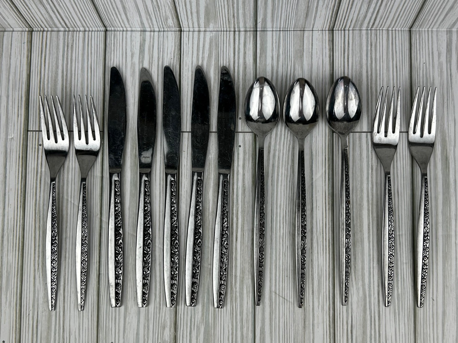Vintage Coventry Stainless Bouquet Flatware Silverware Knives Forks Tea Spoons
