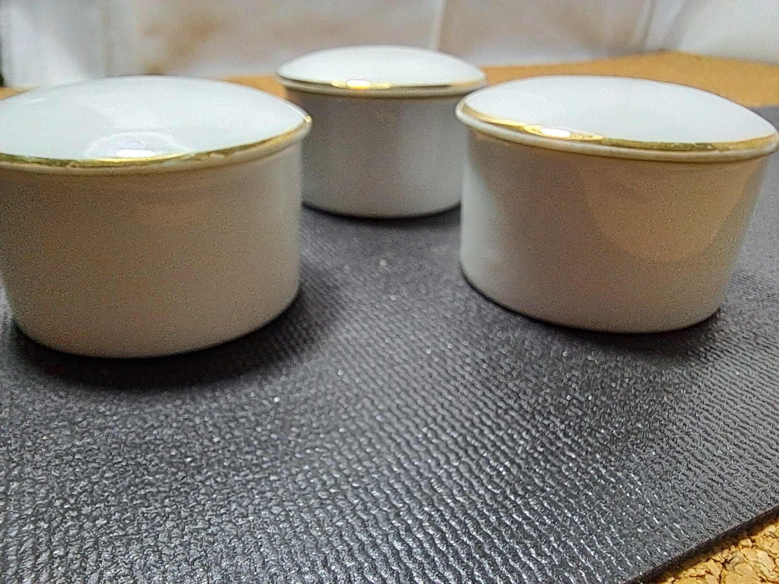 Antique Hand Painted Nippon Covered Salt Cellars Dips Set of 3 Lidded 1891-1921