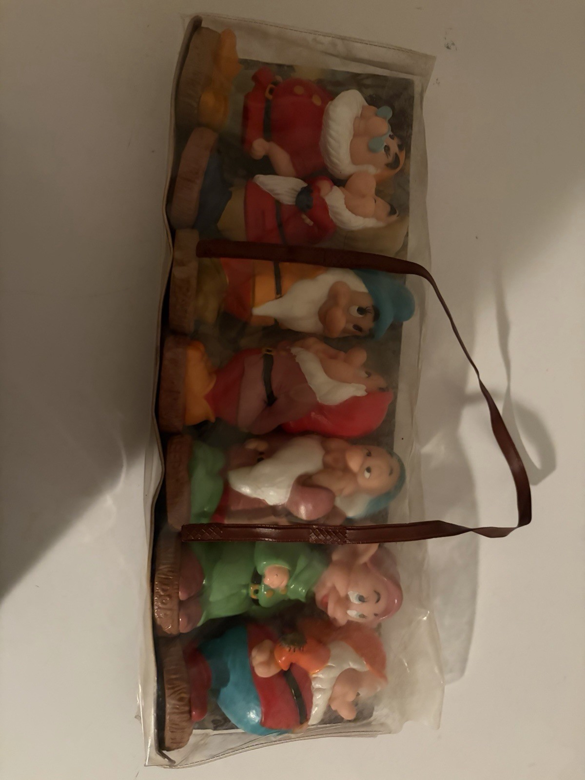 Disney Vintange Original Snow White 7 Dwarfs Rubber Figures Set
