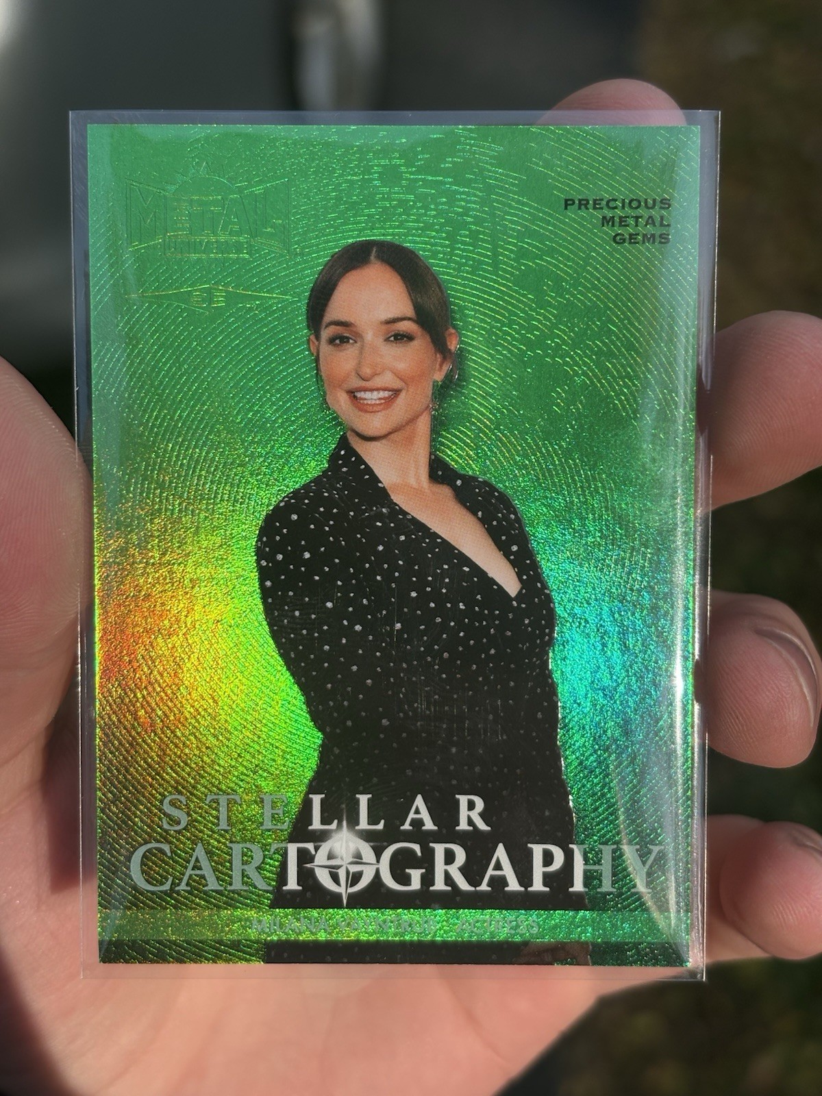 2026 Skybox Metal Universe SE GREEN PRECIOUS METAL GEMS MILANA VAYNTRUB PMG /10