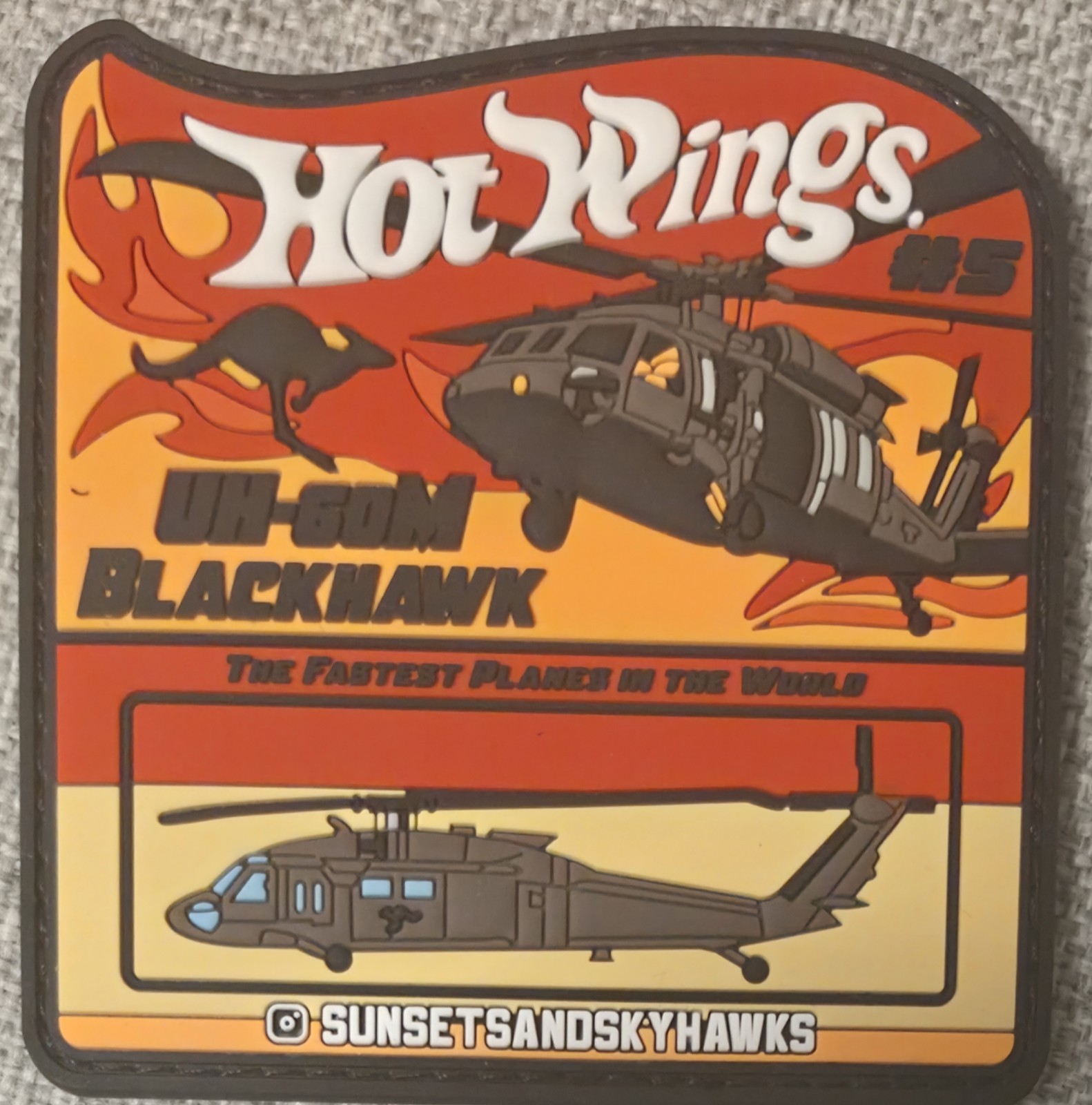 Australian Army UH-60M Blackhawk Helicopter Hot Wings 3D PVC Patch