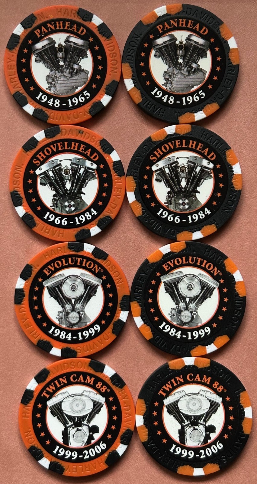 Harley Davidson Wide Print Poker Chips Limited Edition Series #5-8