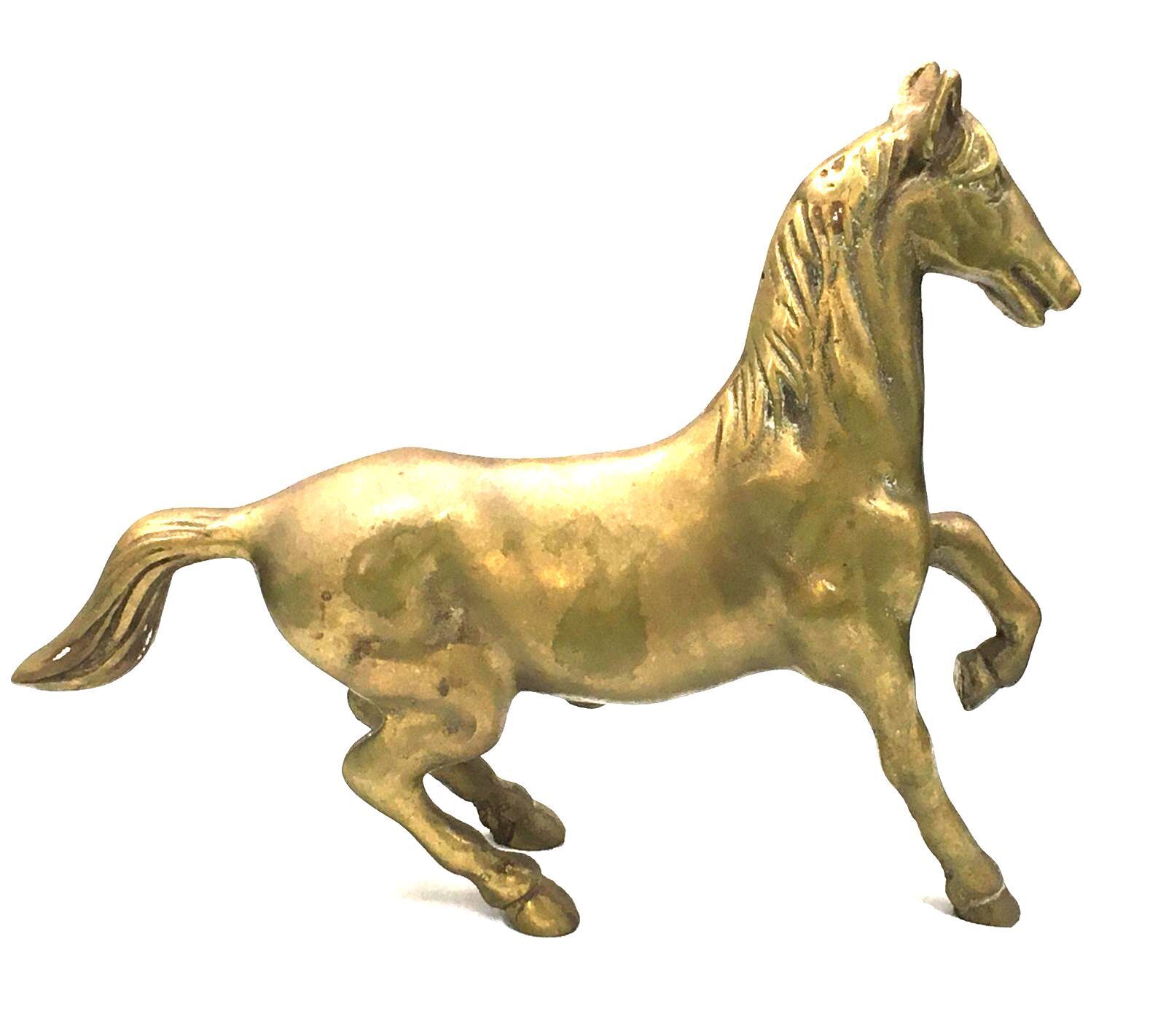 Brass Horse Galloping Figurine