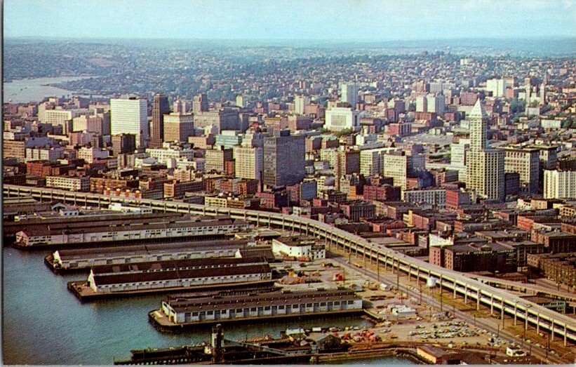 Vintage Postcard Waterfront Shipping Harbor Seattle WA Washington          L-265