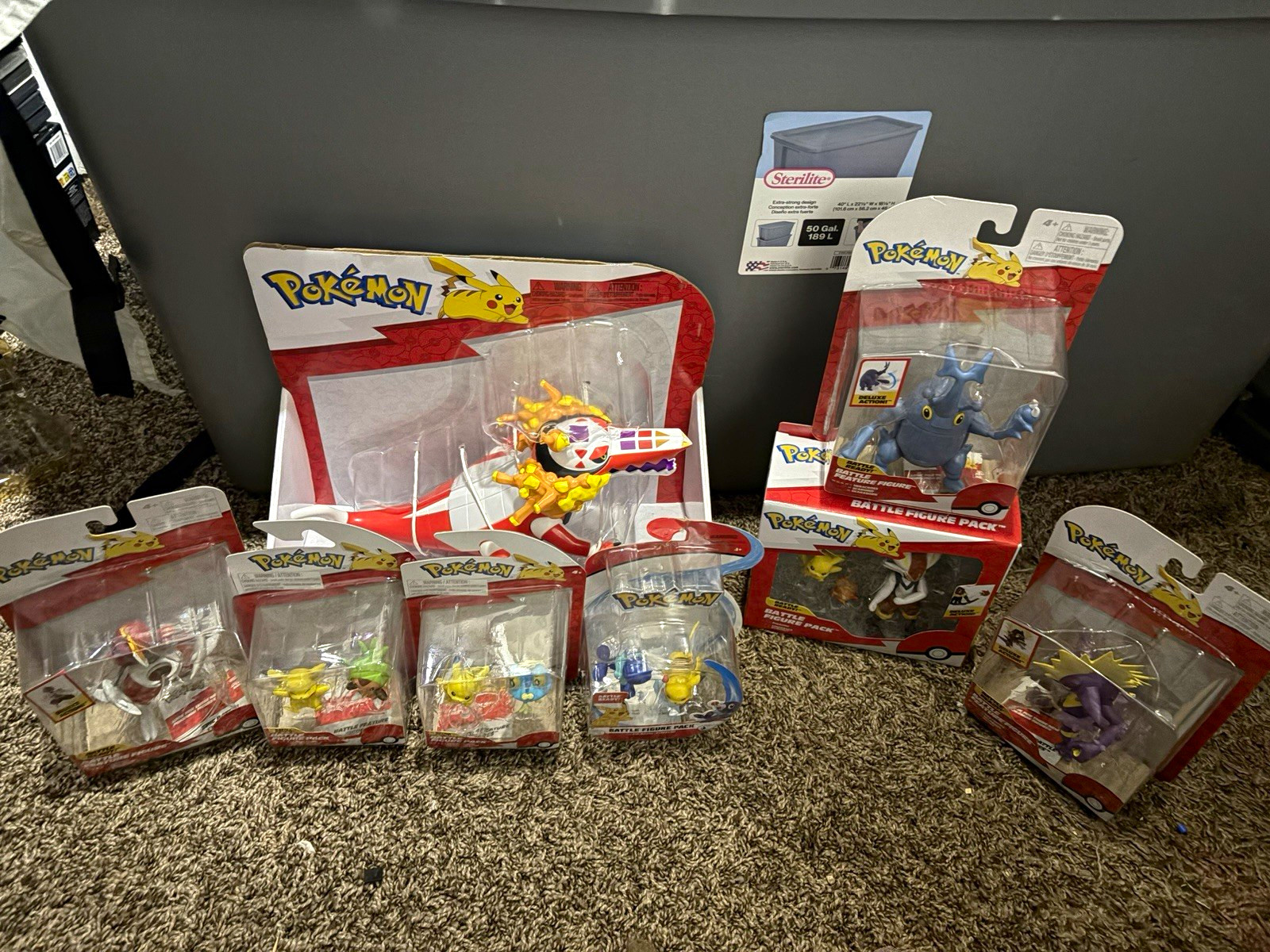 Pokémon 7-Pack Boxed Battle Figure Mixed Lot - Pikachu Gengar Piplup