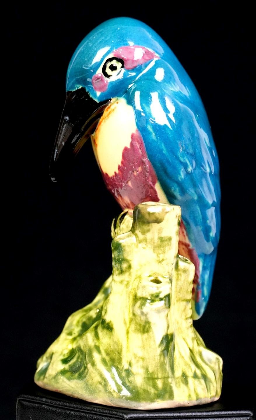 Weller Pottery Kingfisher Bird Blue Woodland 5 5/8
