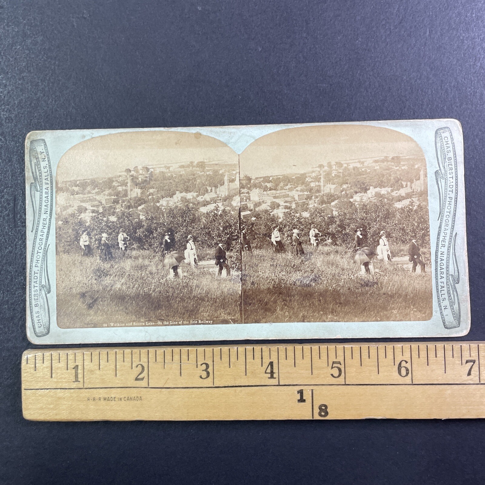 Watkins & Seneca Lake Stereoview Chas. Bierstadt Niagara Falls NY 1870s