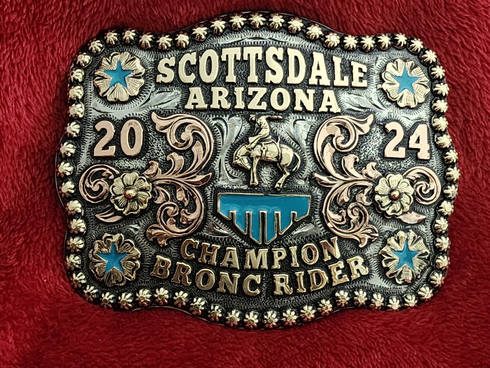Rodeo X~Treme☆2024☆ BRONC RIDING Champion Trophy Buckle☆Scottsdale Az☆Rare☆R45