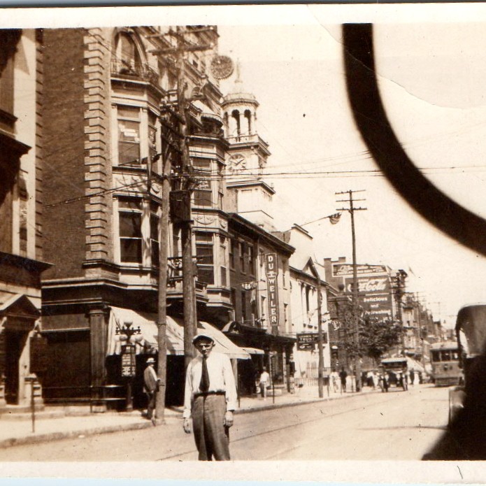 c1930s Lebanon, PA Cumberland St Courthouse Dutweiler Coca-Cola Trolley Man Pic c1930s Lebanon, PA Cumberland St Courthouse Dutweiler Coca-Cola Trolley Man Pic