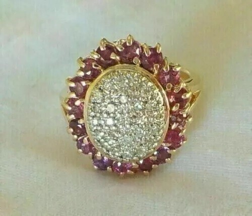 2Ct Round Cut Lab-Created Diamond Wedding Cluster Ring 14k Yellow Gold Plated