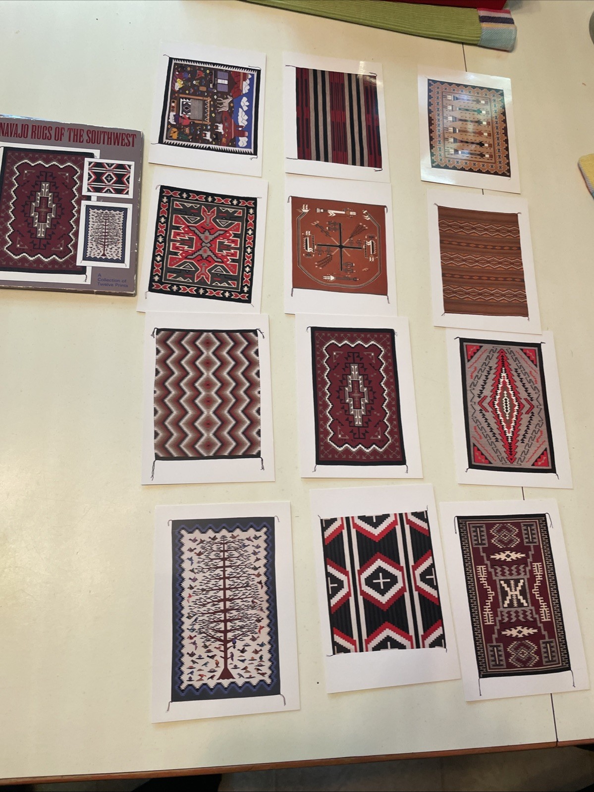 Postcard Navajo Rugs American Indian Arts & Crafts 12 Piece Lots. NWOT