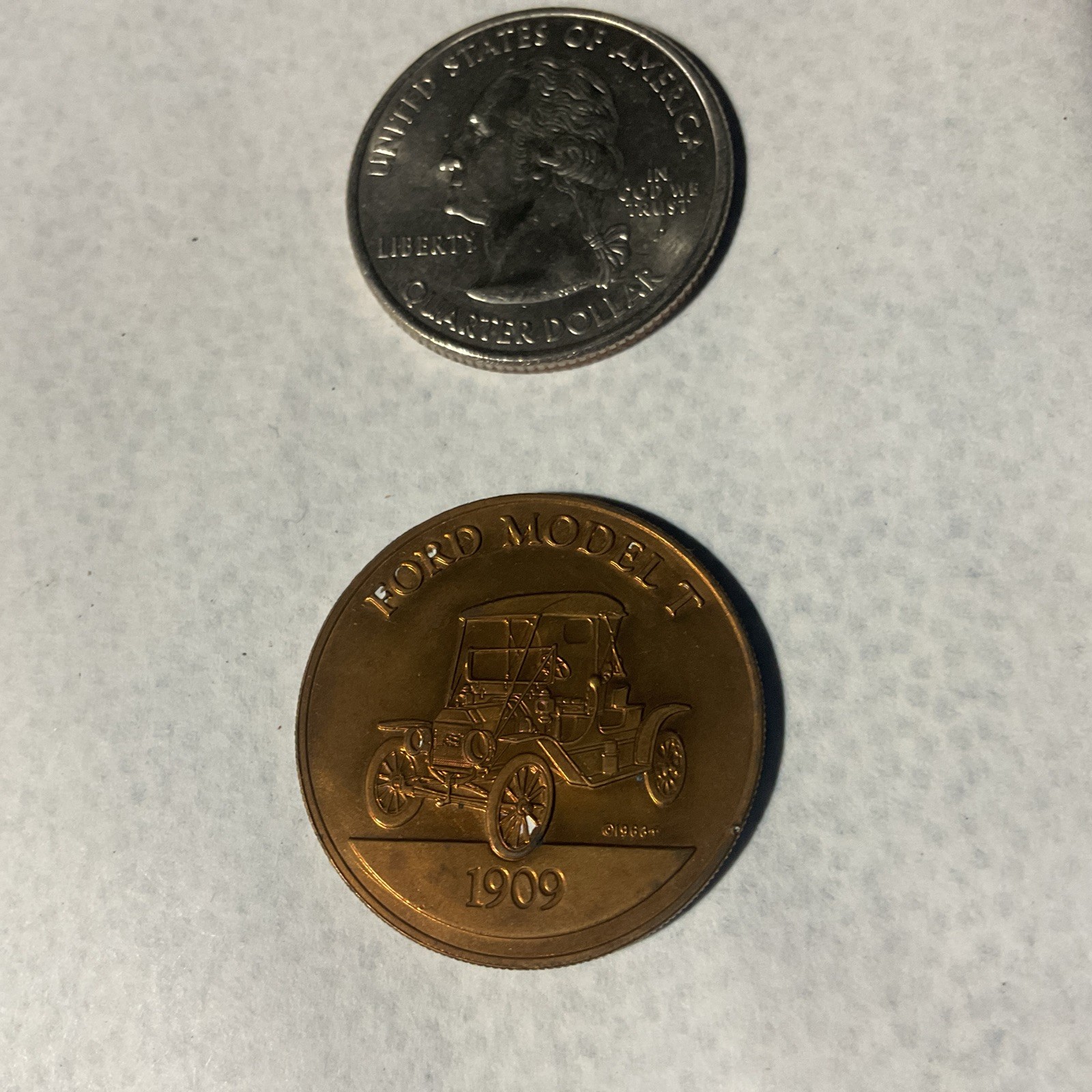 Ford Model T 1909 Original Bronze Token Medal w/ Ford Script Logo