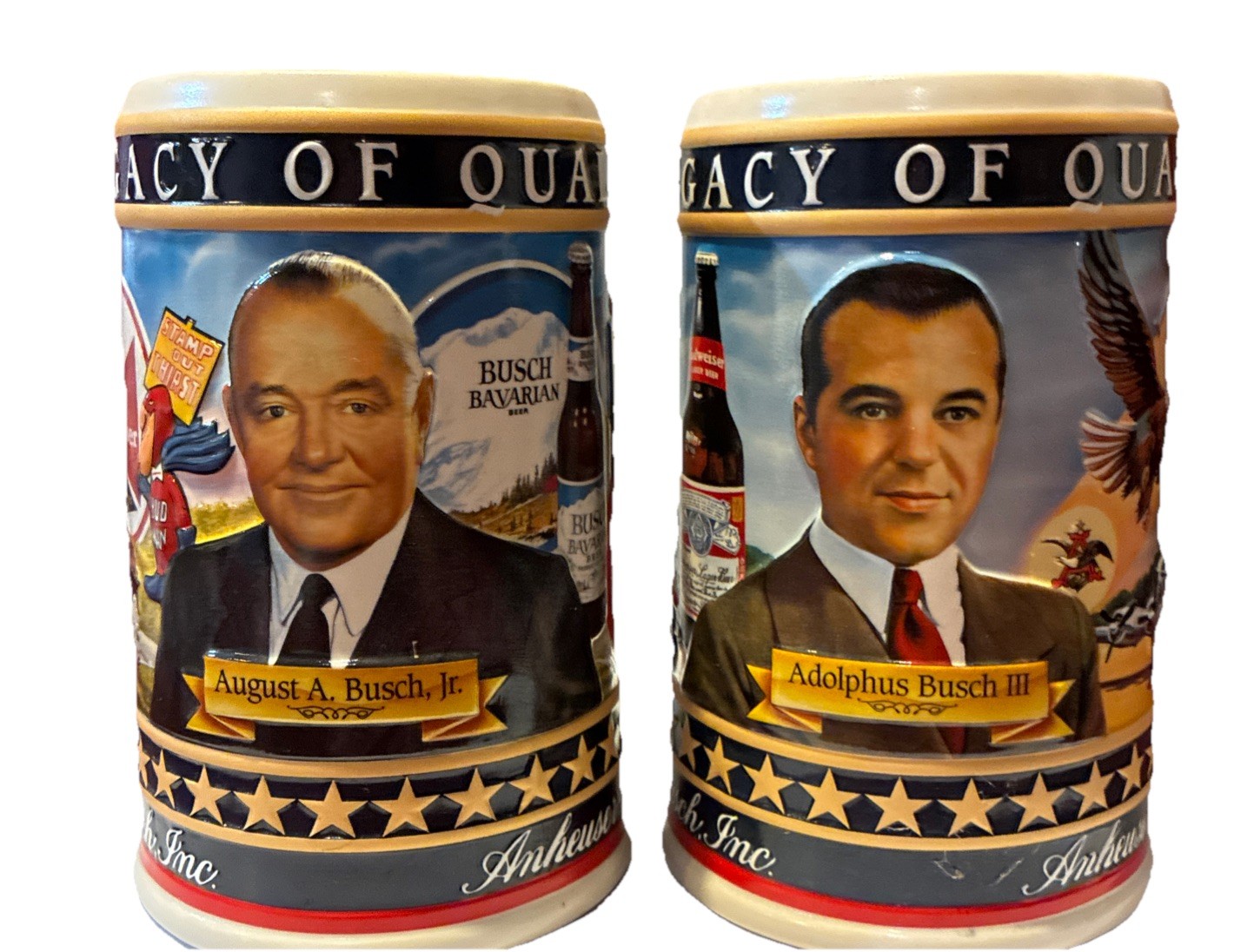 Anheuser-Busch A Legacy of Quality Steins, Two Busch Family St. Louis Cardinals