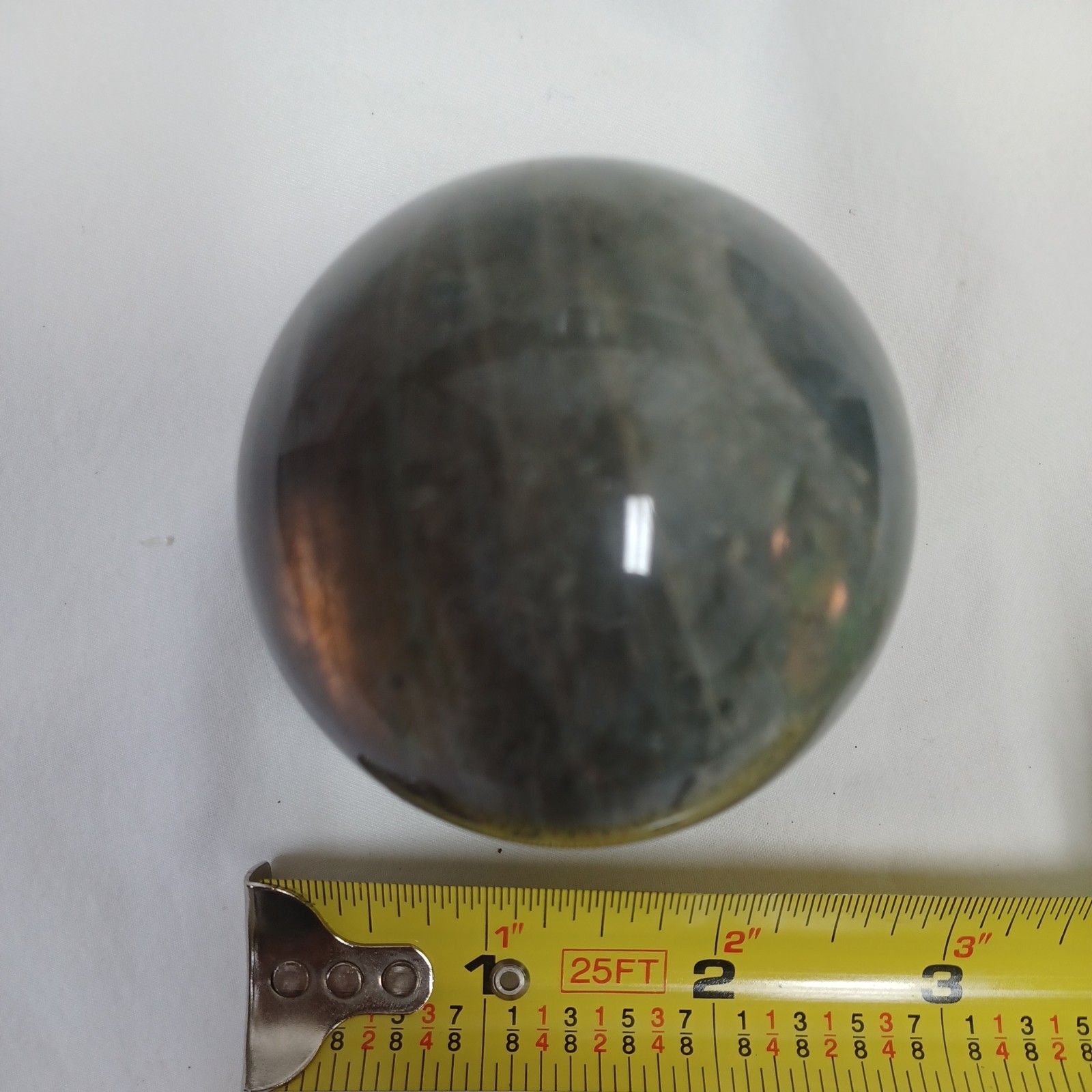 ORANGE FLASH LABRADORITE SPHERE ORANGE FLASH LABRADORITE SPHERE