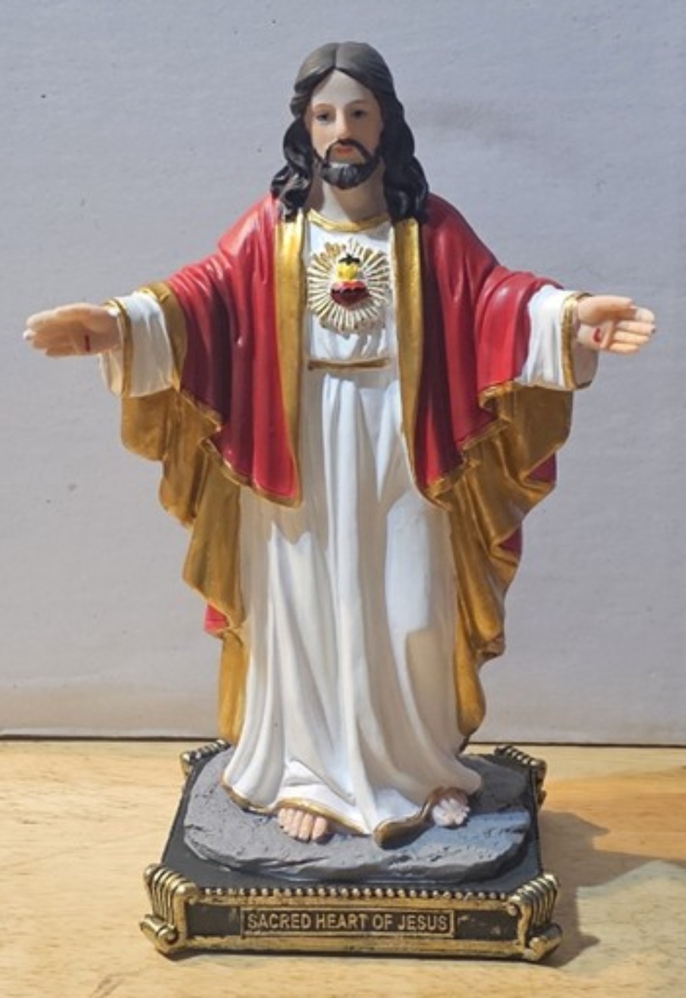 JESUS SACRED HEART ROBE GOD RELIGIOUS RELIGION FIGURINE STATUE JESUS SACRED HEART ROBE GOD RELIGIOUS RELIGION FIGURINE STATUE