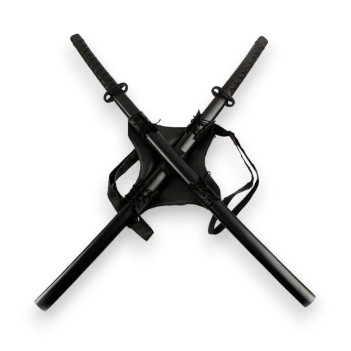 Handmade Cosplay Deadpool Ninja Katana Set Black and Carrying Back Strap