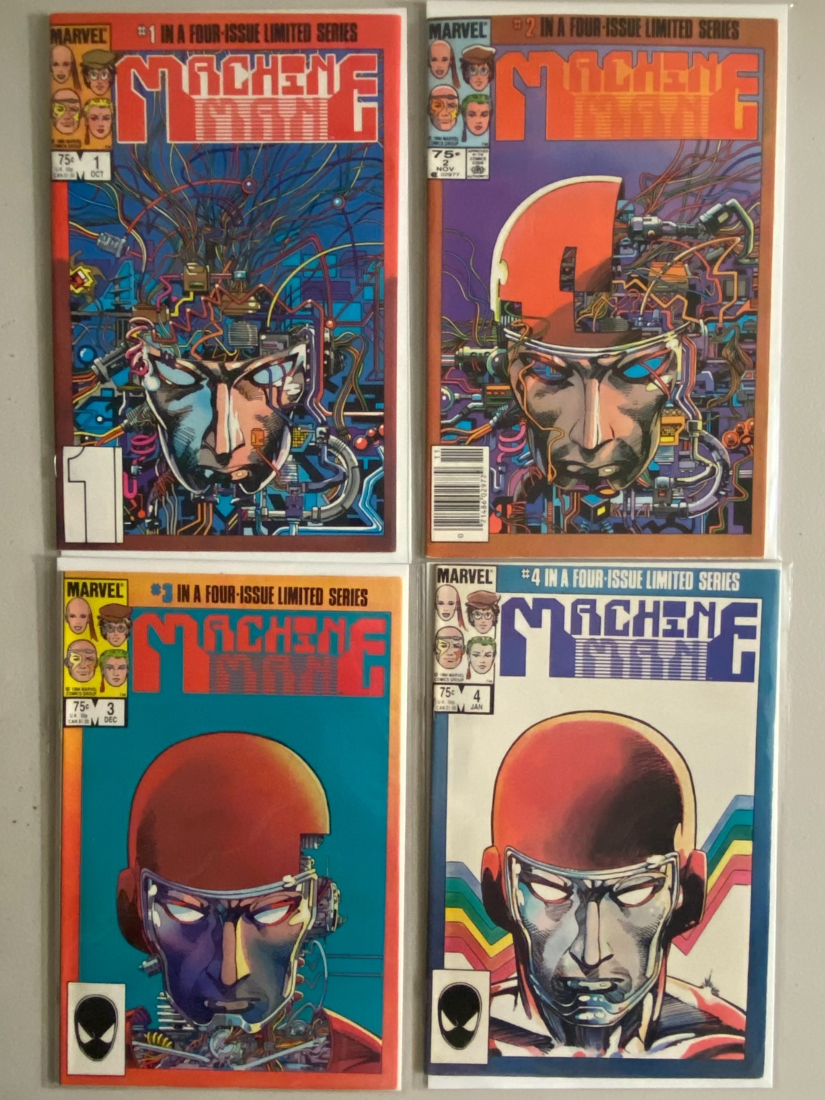 Machine Man set #1-4 4 diff 7.0 (1984)