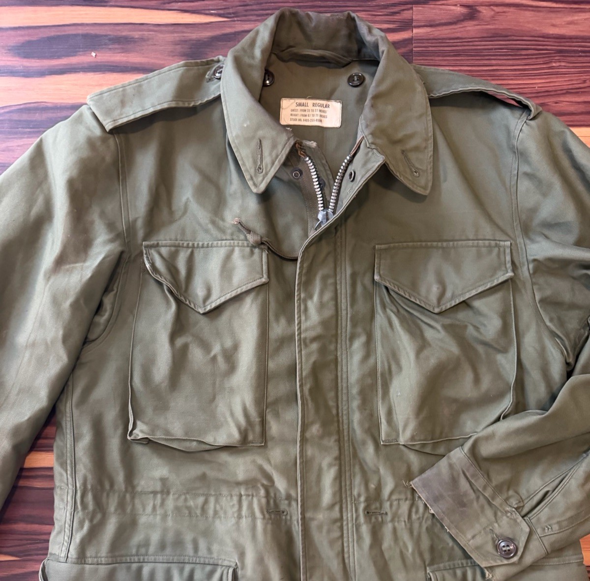 M-1951 Vintage 1955 US Army Vietnam Era Field Jacket Reg Small S 107 Olive Drab
