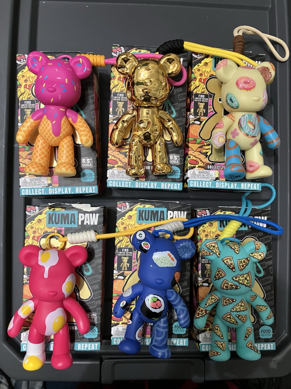Kuma Paw Food Edition Complete Set - 5.5” Opened Blind Box Lot of 6