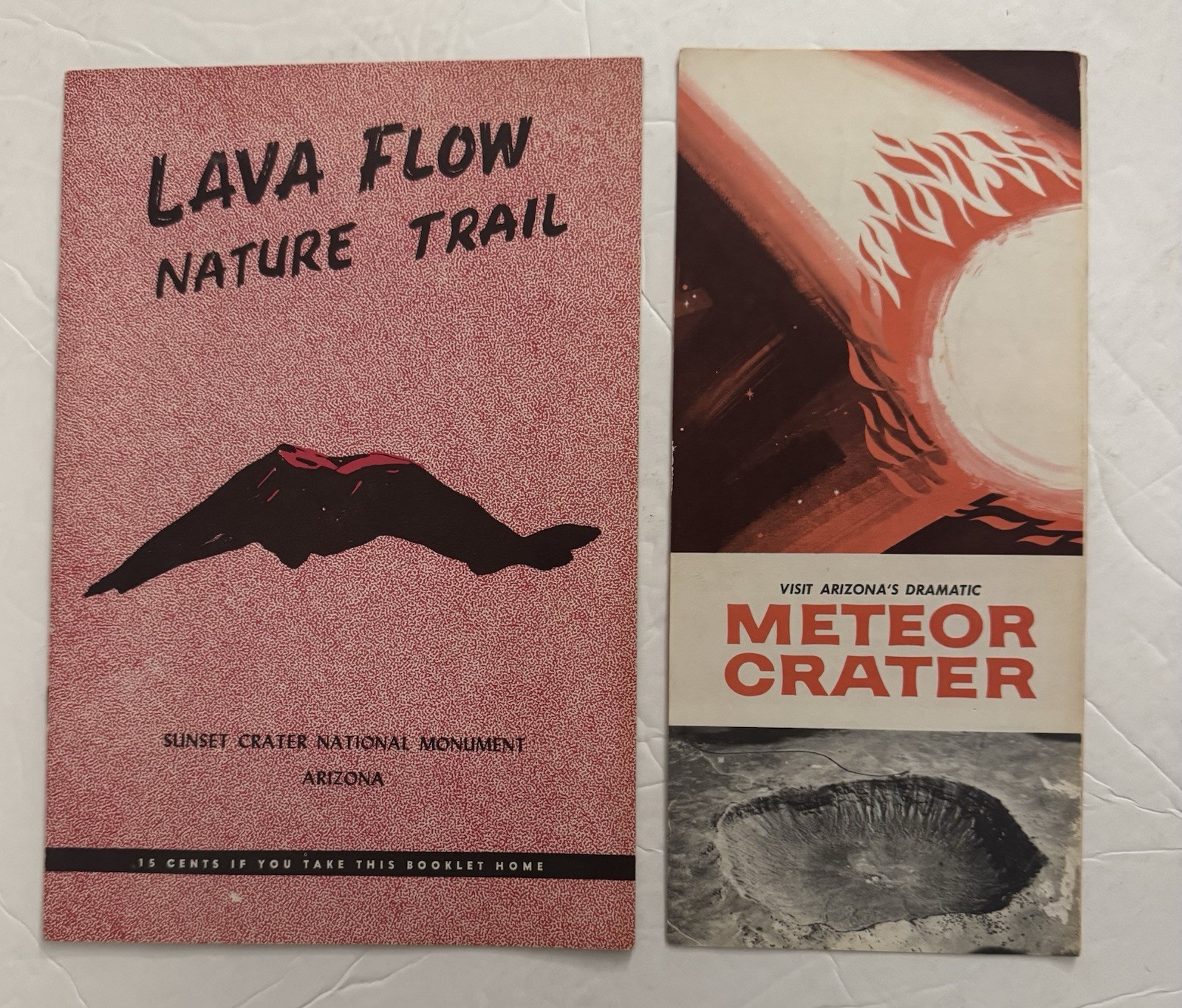 Vtg 1950\'s Travel Brochures Set Of 2 Lava Flow Nature Trail & Meteor Creator Az