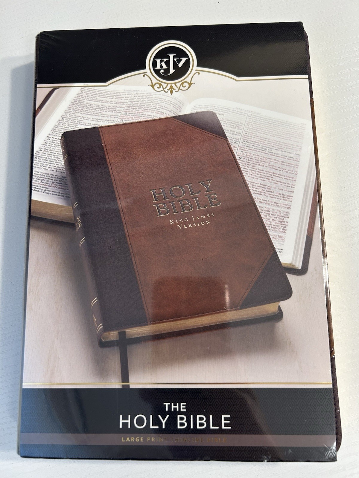 KJV Holy Bible, Large Print Thinline Faux Leather Red Letter Edition Ribbon Mark