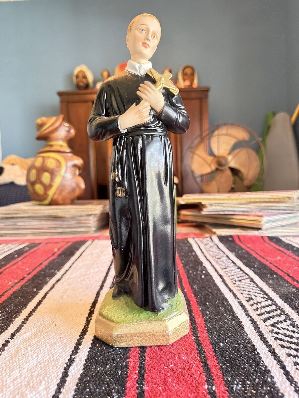 Vintage SAINT GERARD Catholic Religious Chalkware Statue