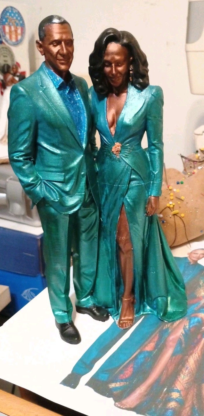 Hand Painted Couple Figurine, Acrylic Finish 3D Printed 10 Inches Hand Painted Couple Figurine, Acrylic Finish 3D Printed 10 Inches