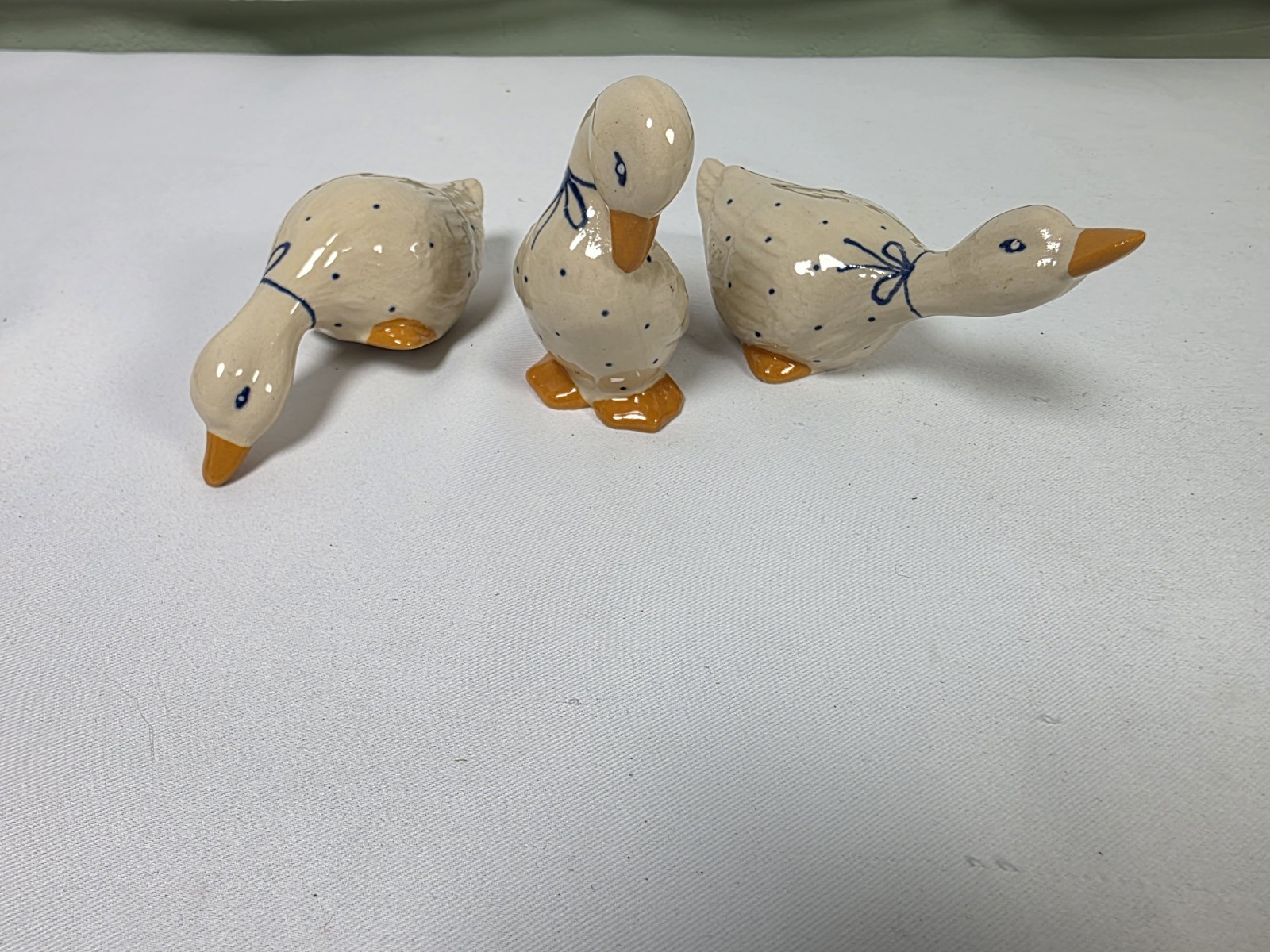 3 Ceramic White Geese Figurines 5 3 Ceramic White Geese Figurines 5