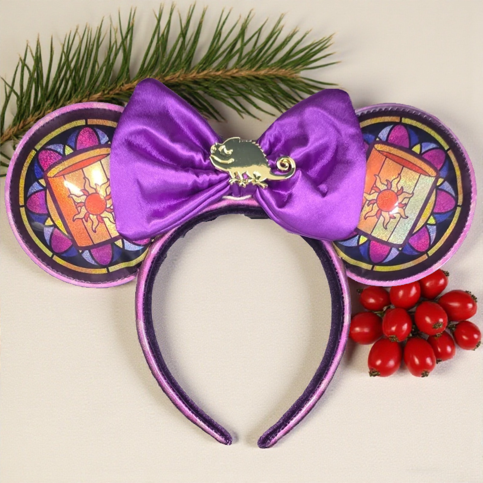 Loungefly Disney- Tangled Rapunzel Stained Glass Purple Princess Ears Headband