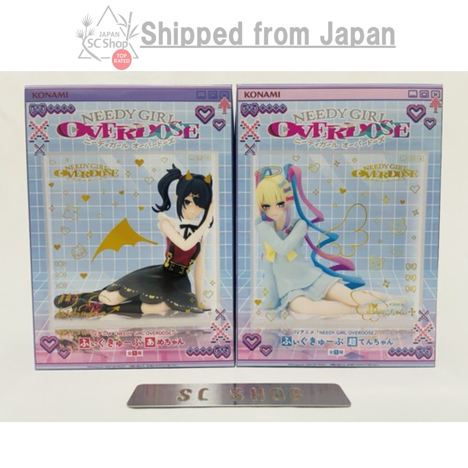 NEEDY GIRL Overdose Ame chan  Tenshi chan Fig Cube Figure SET NEW Japan Anime