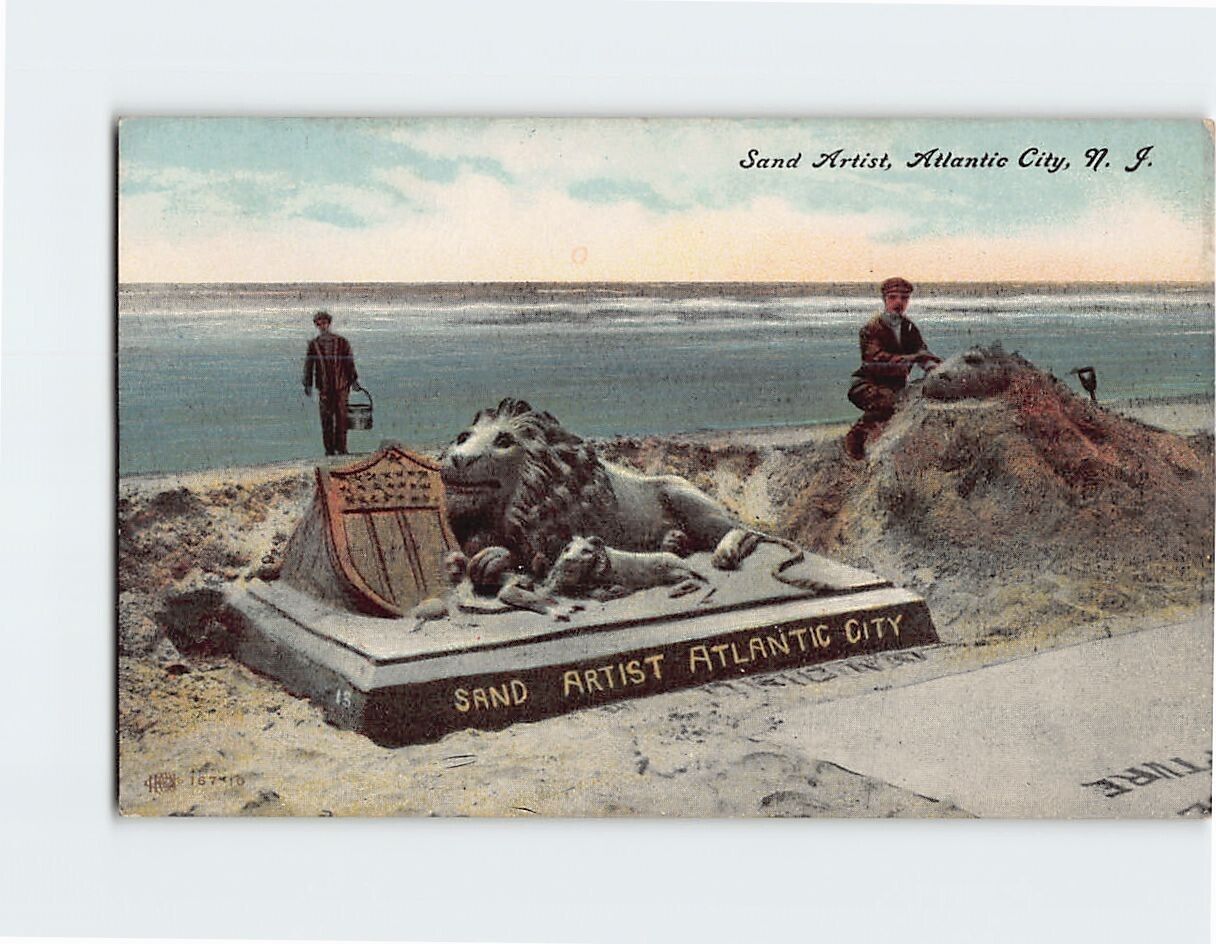 Postcard Sand Artist, Atlantic City, New Jersey
