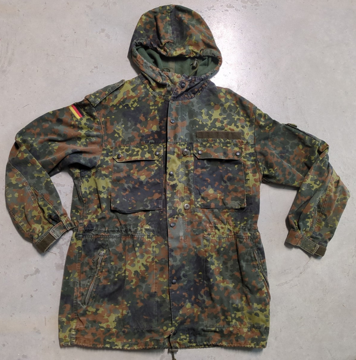 Vintage 1994 German Military Bundeswehr Flecktarn Camo Fishtail Parka 50\