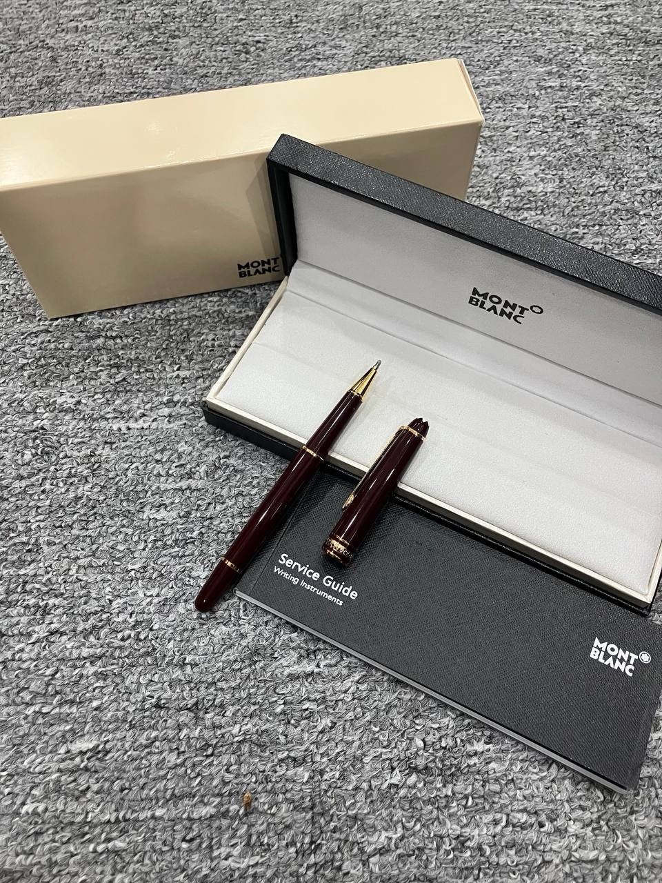 Montblanc Meisterstuck 163 Rollerball Pen Red Gold Trim New Luxury Box Authentic
