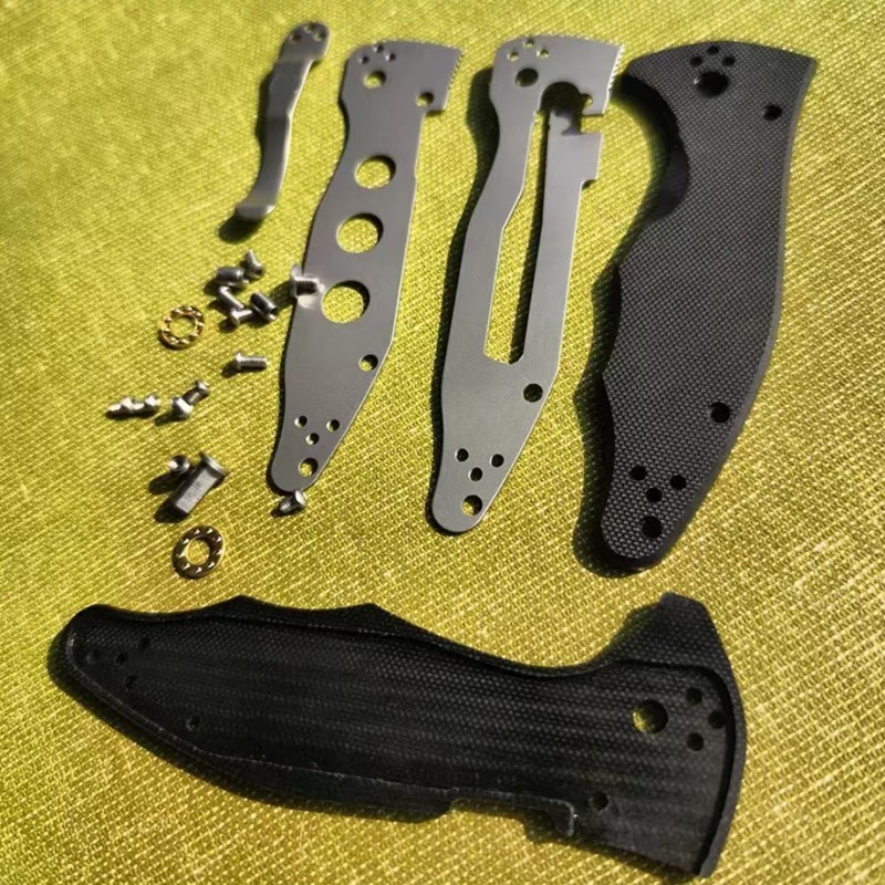 1 Set G10 Handle Scales+N690 Stainless Steel Blade for Spyderco Yojimbo