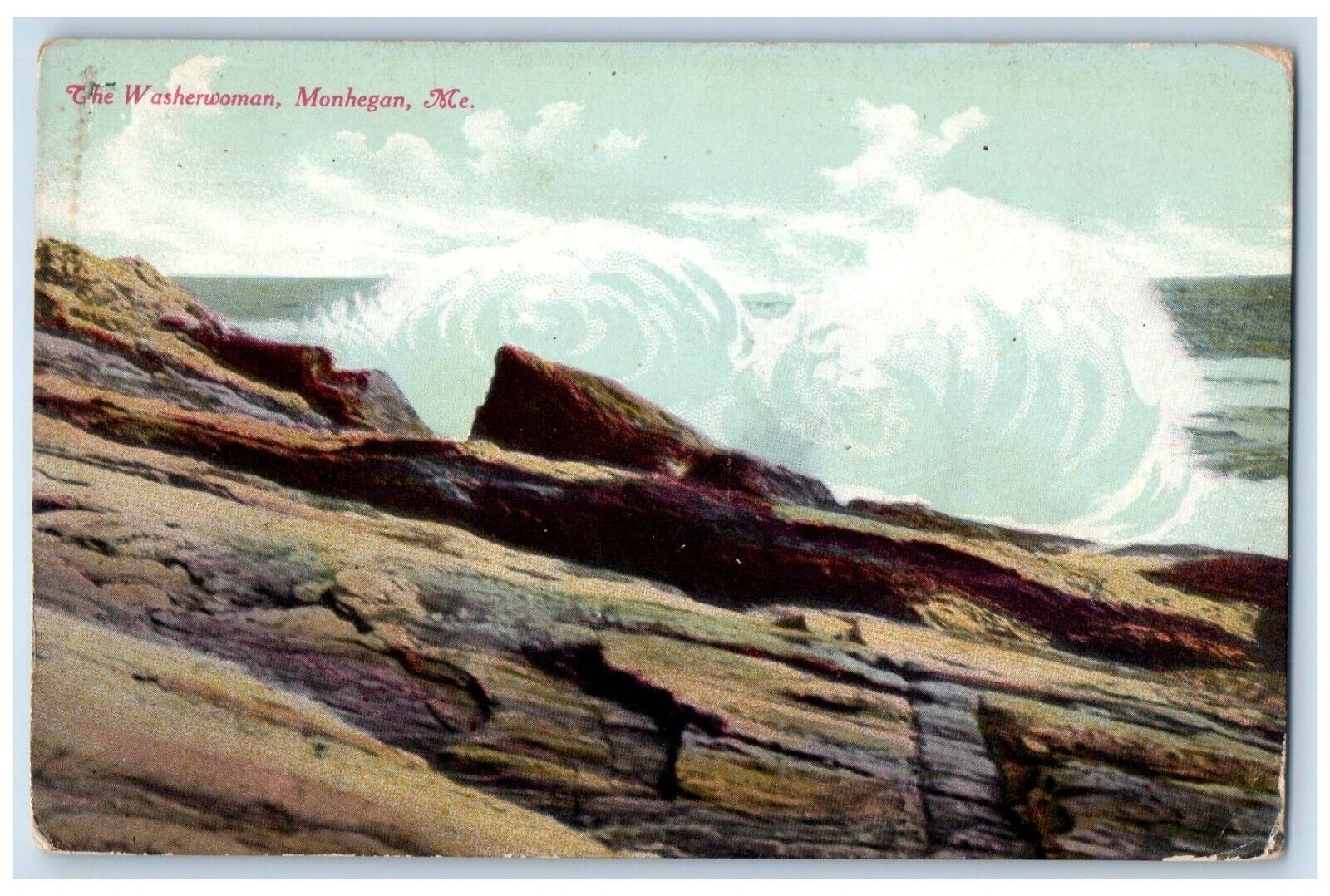 c1910\'s The Washerwoman Surf Monhegan Maine ME Posted Antique Postcard