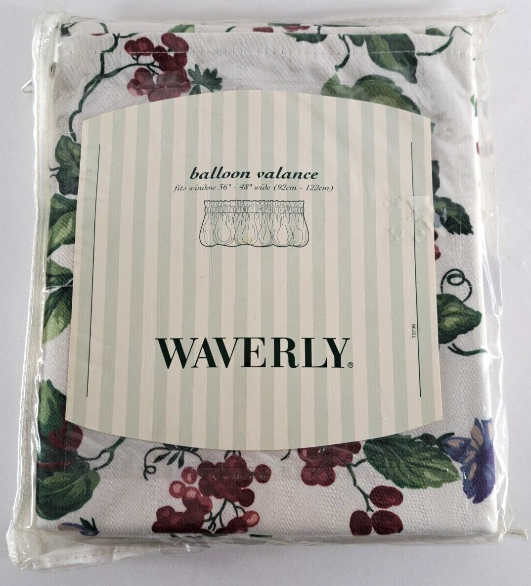 Waverly Balloon Window Valance NEW Orchard Trail Thistle Purple Flowers 36 - 48\